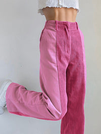 Thumbnail for Solid Color Loose Casual Corduroy Pants