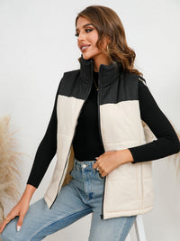 Thumbnail for Two-Tone Zip-Up Vest