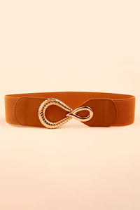 Thumbnail for Ribbed Alloy Buckle Elastic Belt
