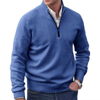 Thumbnail for Men's Full Size Zipper Lapel Casual Long-Sleeved Sweater