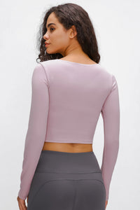 Thumbnail for Long Sleeve Cropped Top With Sports Strap