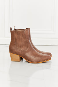 Thumbnail for MMShoes Love the Journey Stacked Heel Chelsea Boot in Chestnut