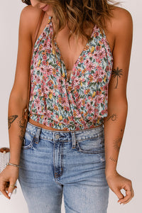 Thumbnail for Floral Surplice Neck Top