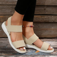 Thumbnail for Rubber Open Toe Low Heel Sandals