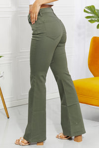 Thumbnail for Zenana Clementine Full Size High-Rise Bootcut Jeans in Olive