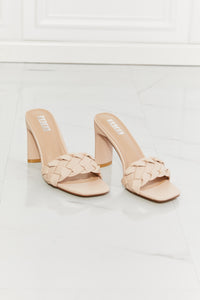 Thumbnail for MMShoes Top of the World Braided Block Heel Sandals in Beige