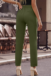 Thumbnail for Ankle-Length Straight Leg Pants with Pockets