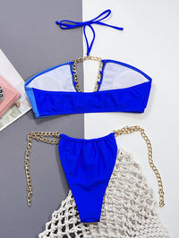 Thumbnail for Chain Detail Halter Neck Bikini Set
