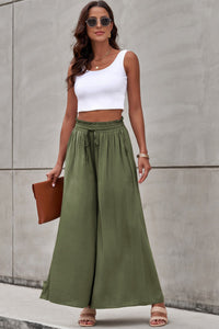 Thumbnail for Drawstring Waist Wide Leg Pants