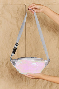 Thumbnail for Fame Festival Baby Sequin Front Single Zipper Fanny Pack