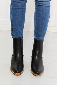Thumbnail for MMShoes Love the Journey Stacked Heel Chelsea Boot in Black