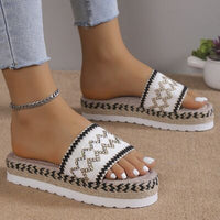 Thumbnail for Geometric Weave Platform Sandals