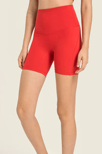 Thumbnail for Seamless High-Rise Wide Waistband Biker Shorts