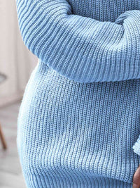Thumbnail for Rib-Knit Mini Sweater Dress