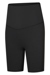 Thumbnail for Seamless High-Rise Wide Waistband Biker Shorts