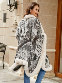 Thumbnail for Printed Open Front Poncho