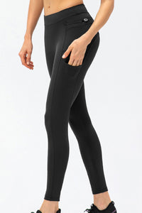 Thumbnail for Full Size Slim Fit High Waist Long Sports Pants with Pockets