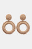 Round Shape Raffia Grass Dangle Earrings