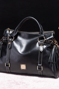 Thumbnail for PU Leather Handbag with Tassels