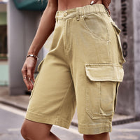 Thumbnail for Denim Cargo Shorts with Pockets