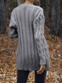 Thumbnail for Cable-Knit Button Down Cardigan