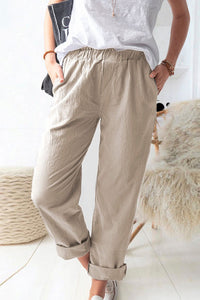 Thumbnail for Paperbag Waist Pull-On Pants with Pockets