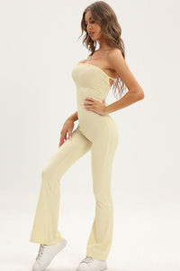 Thumbnail for Lace-Up Strapless Jumpsuit
