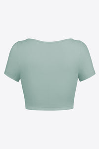 Thumbnail for Square Neck Ribbed Crop Top