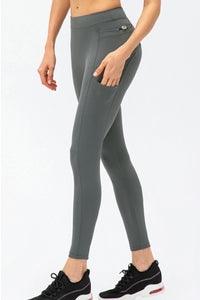 Thumbnail for Full Size Slim Fit High Waist Long Sports Pants with Pockets