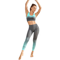 Thumbnail for Ombre Seamless High Rise Tummy Control Dry Fit Yoga Set