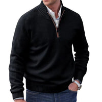 Thumbnail for Men's Full Size Zipper Lapel Casual Long-Sleeved Sweater