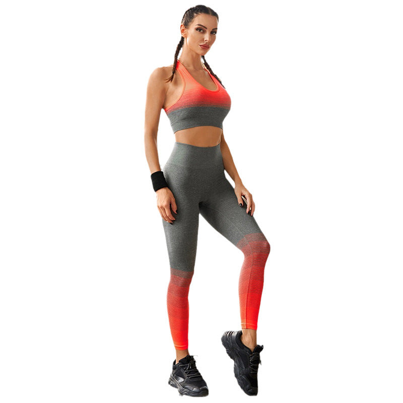 Ombre Seamless High Rise Tummy Control Dry Fit Yoga Set