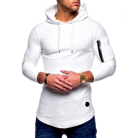 Men's Arm Zip Pocket Pullover Hoodie