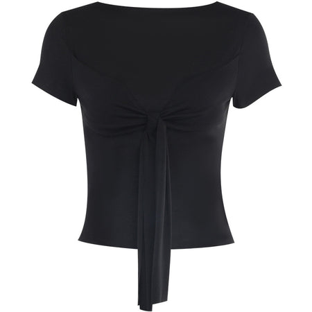 Women's Tie Knot Short Sleeve Fitted Top