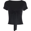 Women's Tie Knot Short Sleeve Fitted Top