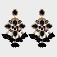 Thumbnail for Flower Shape Rhinestone Alloy Dangle Earrings