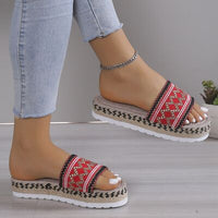 Thumbnail for Geometric Weave Platform Sandals