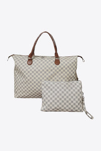 Thumbnail for Checkered Two-Piece Bag Set