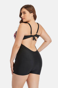 Thumbnail for Plus Size Two-Tone One-Piece Swimsuit