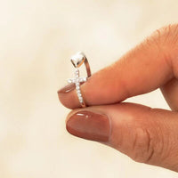 Thumbnail for Heart Shape Cross Inlaid Zircon Open Ring