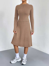 Thumbnail for Rib-Knit Sweater and Skirt Set
