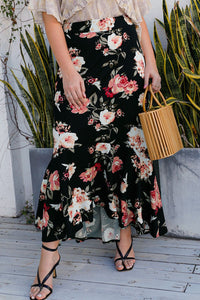 Thumbnail for Plus Size Floral High-Rise Skirt