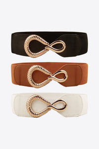 Thumbnail for Ribbed Alloy Buckle Elastic Belt
