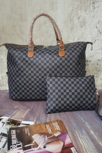 Thumbnail for Checkered Two-Piece Bag Set