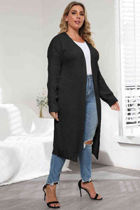 Thumbnail for Plus Size Open Front Long Sleeve Cardigan