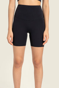 Thumbnail for Seamless High-Rise Wide Waistband Biker Shorts