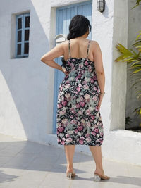 Thumbnail for Plus Size Floral Slit Cami Dress