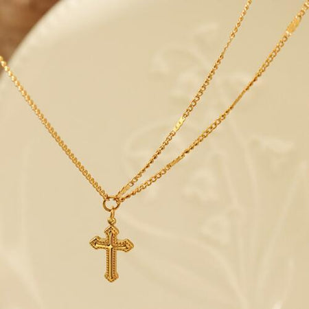 Cross Pendant Titanium Steel Necklace