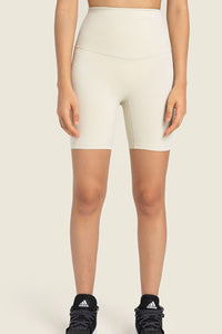 Thumbnail for Seamless High-Rise Wide Waistband Biker Shorts