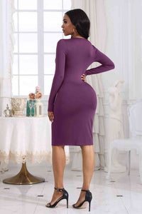 Thumbnail for Cutout Twisted Long Sleeve Dress